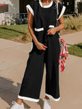 Black Color Block Knit Sleeveless Set - Heritage - Boutique.com