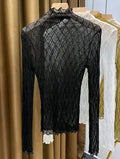 Black Diamond Textured Lace Top - Heritage - Boutique.com