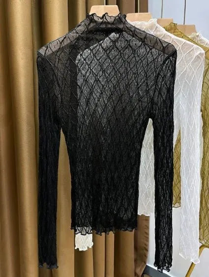 Black Diamond Textured Lace Top - Heritage - Boutique.com