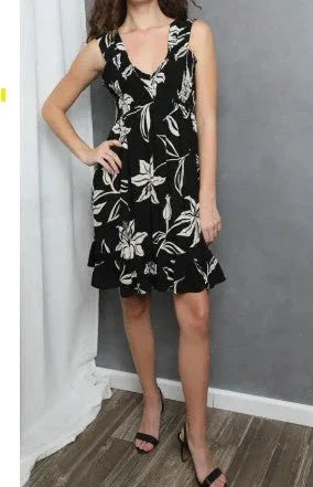 Black Floral Wide Strap Midi Dress - Heritage - Boutique.com