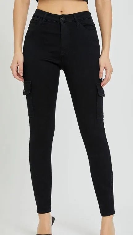 Black High Rise Cargo Skinnies - Heritage - Boutique.com