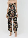 Black Smocked Floral Jumpsuit - Heritage - Boutique.com