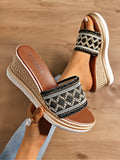 Boho Beaded Espadrille Wedge Sandals
