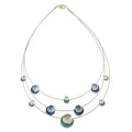 Luna Layers Textured Enamel Circle Statement Necklace