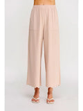 Blush Breeze Scallop Hem Linen Blend Wide Leg Pants - Heritage - Boutique.com