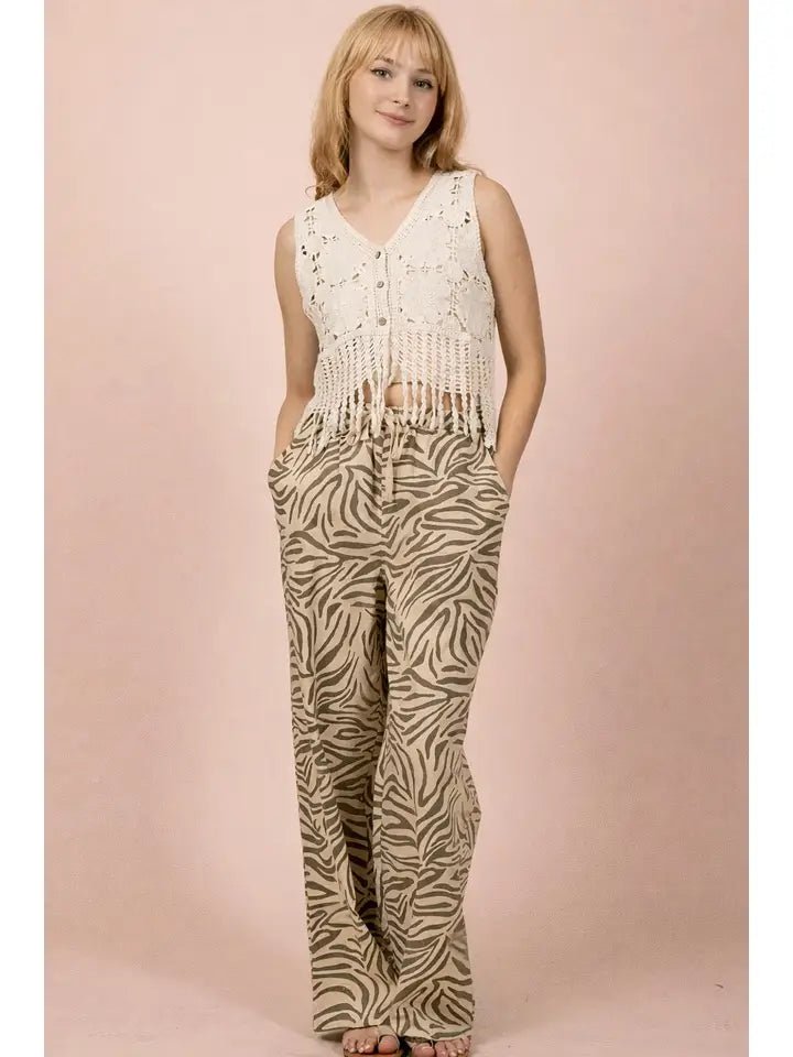 Boho Breeze Crochet Fringe Tank Top - Heritage - Boutique.com