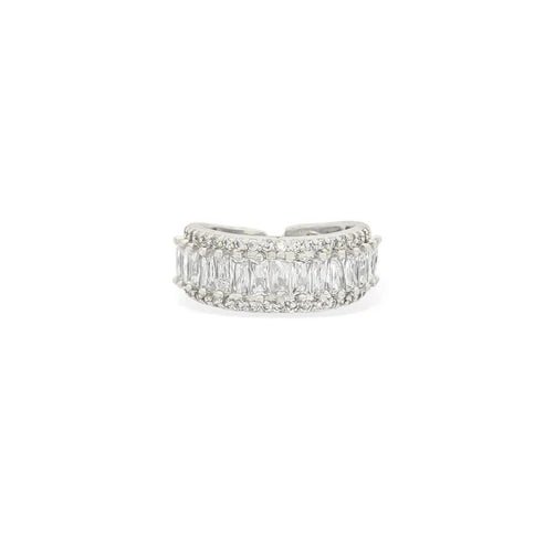 Briliiant CZ Rhodium Silver Ring - Heritage - Boutique.com