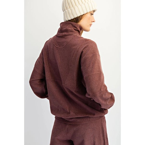Brushed Rib Quarter Zip Pullover - Heritage - Boutique.com