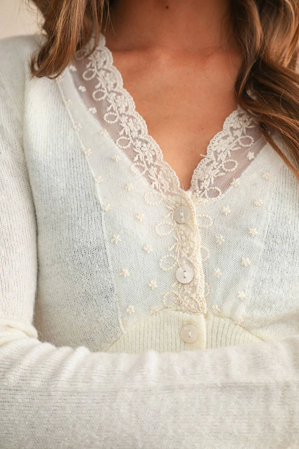 Lace Trim Cardigan