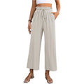 Casual Linen High Waisted Wide Leg Trousers - Heritage - Boutique.com