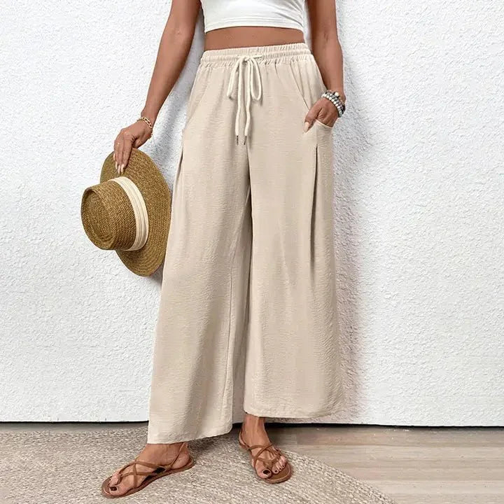 Casual Straight Leg Pants with Pockets - Heritage - Boutique.com