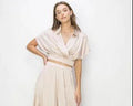 Champagne Satin wrap Crop Top - Heritage-Boutique.com