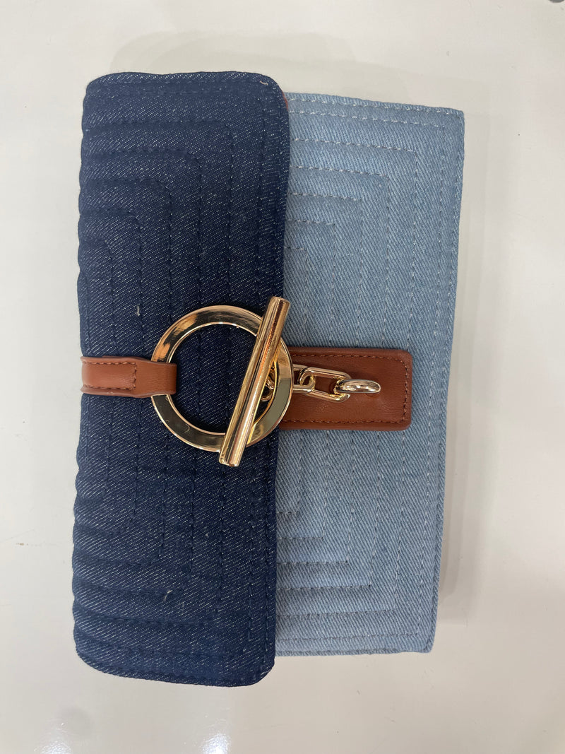 Chinese Laundry Denim Clutch - Heritage-Boutique.com
