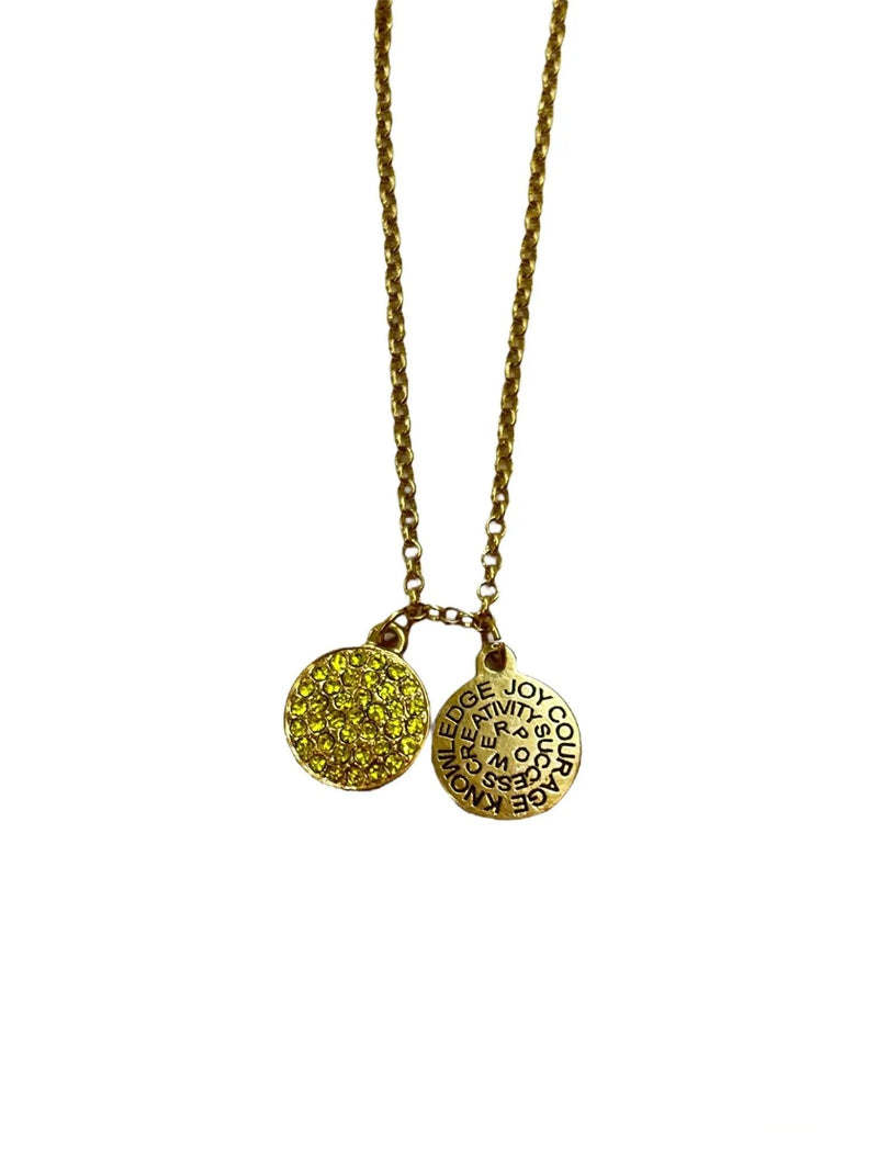 Chrysalis Gold Birthstone Swarovski Crystal Necklace - Heritage-Boutique.com