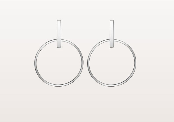 Silver Circular Bar Earring