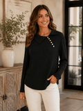City Sophisticate Ribbed Collared Knit Top - Heritage-Boutique.com