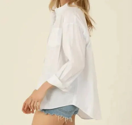 Classic White Relaxed Fit Button Down Shirt - Heritage-Boutique.com