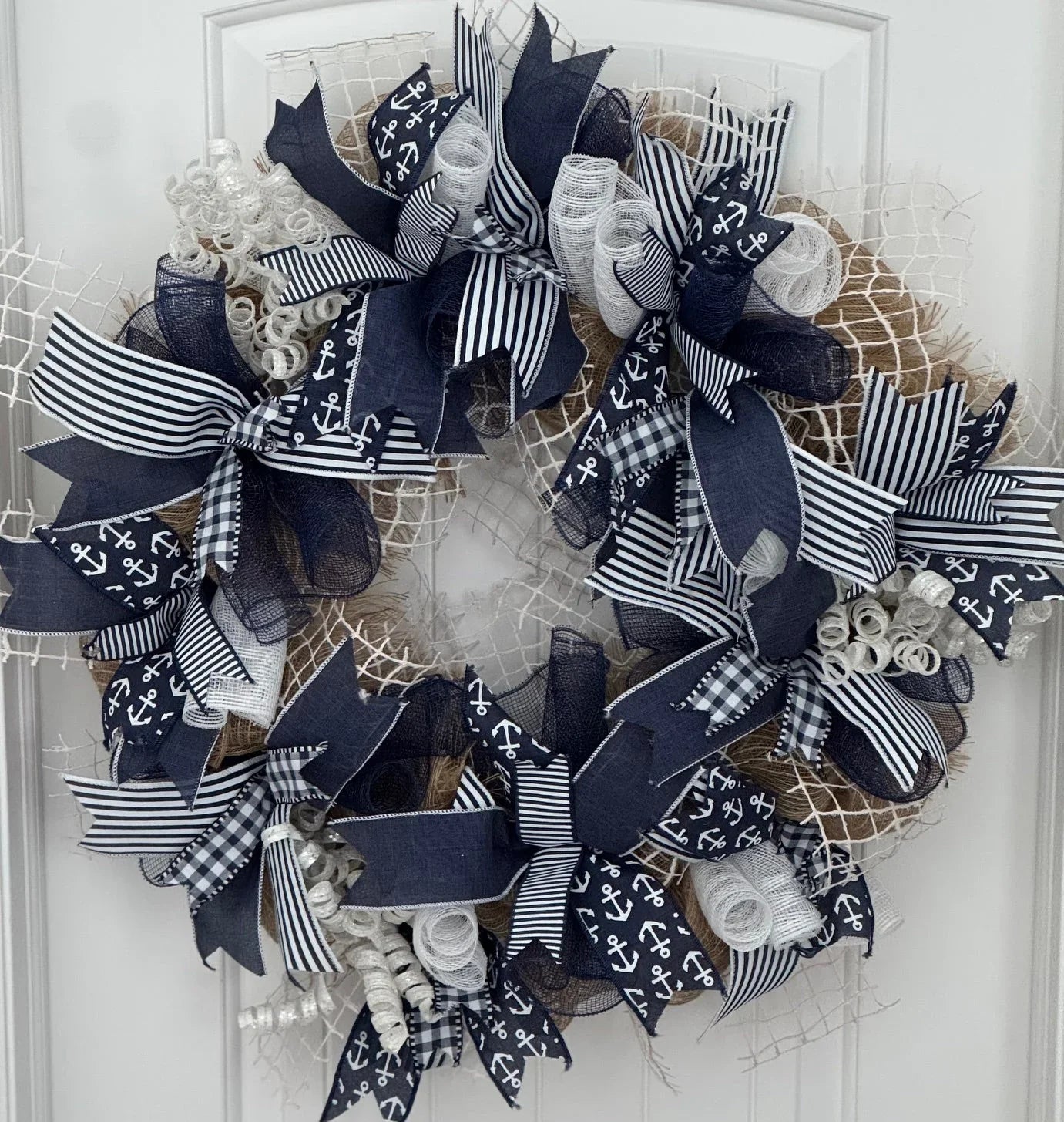 Coastal Charm Burlap Wreath - Heritage - Boutique.com