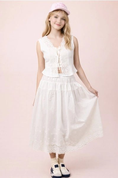 “Coastal Grace” Lace Skirt - Heritage - Boutique.com