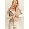 Contrasting Sleeves Sweater Cardigan - Heritage - Boutique.com