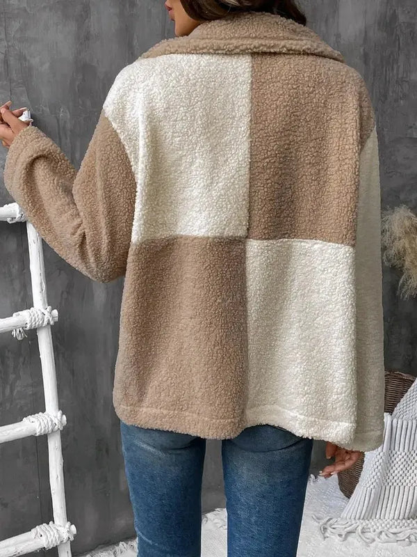 Cozy Charm Beige and Cream Shacket - Heritage-Boutique.com