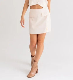 Cream Mini Skirt - Heritage-Boutique.com