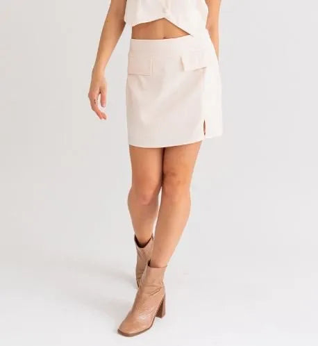 Cream Mini Skirt - Heritage-Boutique.com