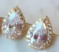 Crystal Tear Drop Stud - Heritage - Boutique.com