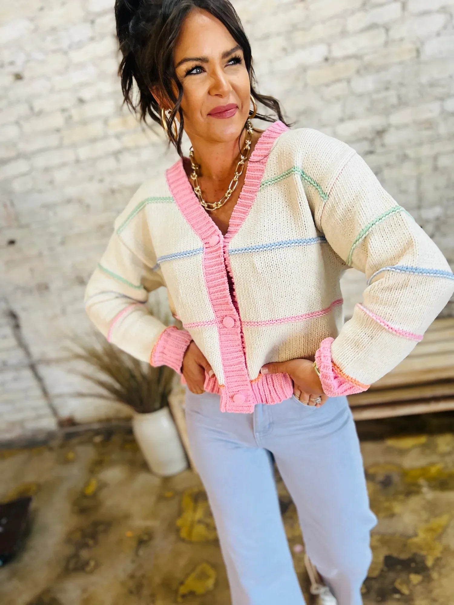 Cynthia Sweater Cream Mix - Heritage - Boutique.com