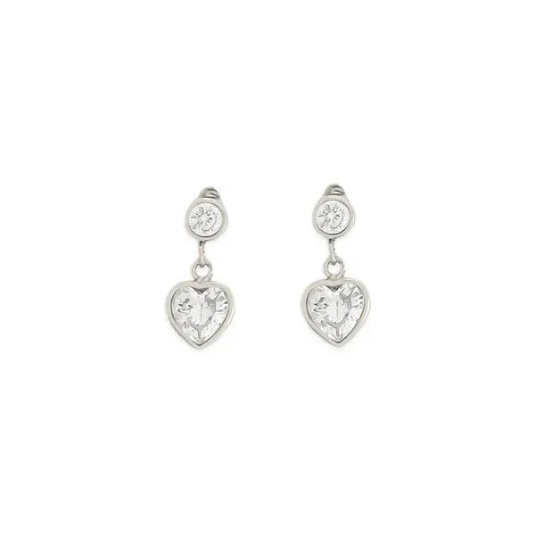 CZ Stud Heart Dangle Water Resistant - Heritage - Boutique.com