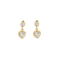 CZ Stud Heart Dangle Water Resistant - Heritage - Boutique.com