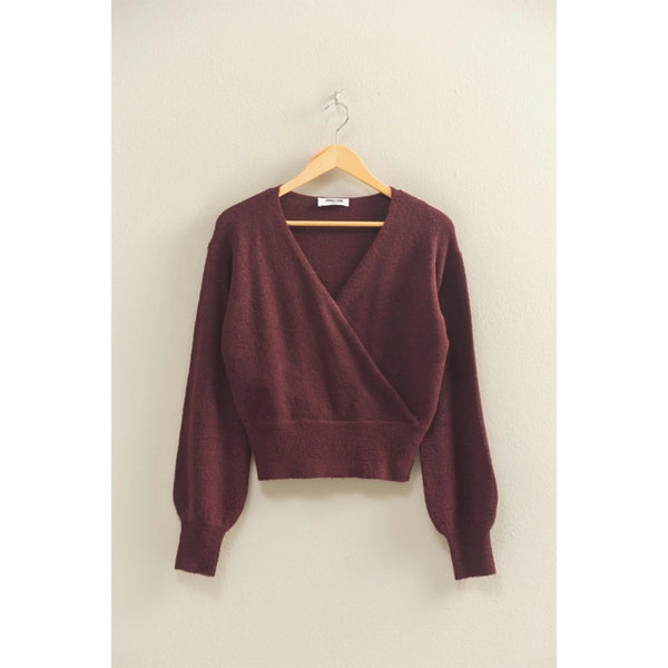 Surplice V-Neck Sweater