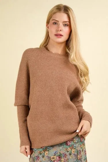 Dolman Sleeve Oversized Knit Sweater Top - Heritage-Boutique.com