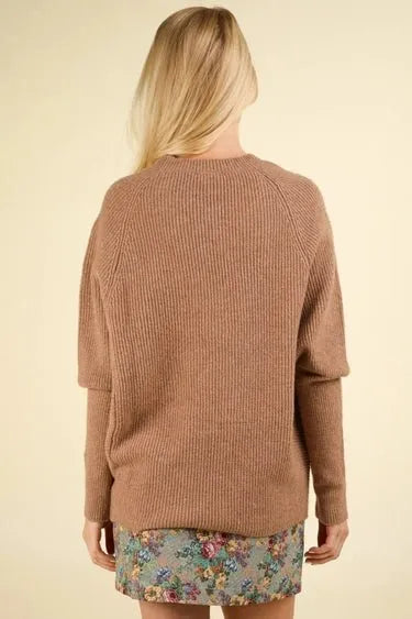 Dolman Sleeve Oversized Knit Sweater Top - Heritage-Boutique.com