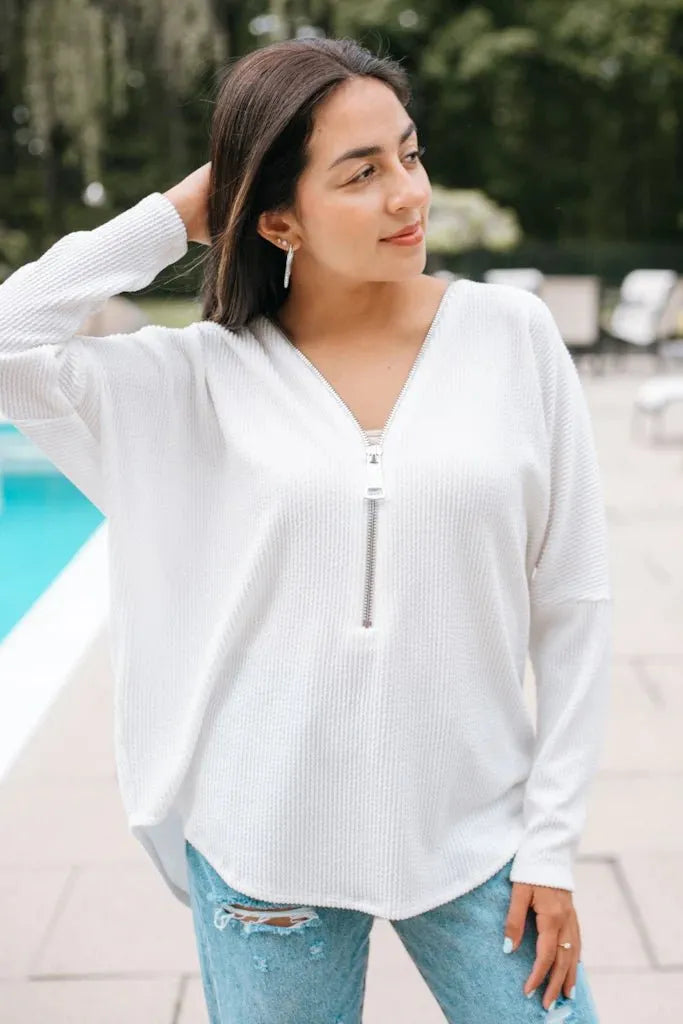 Dolman Sleeve Zipper Top - Heritage-Boutique.com