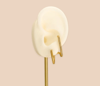 Double Bar Gold Water Resistant CZ Earrings - Heritage - Boutique.com