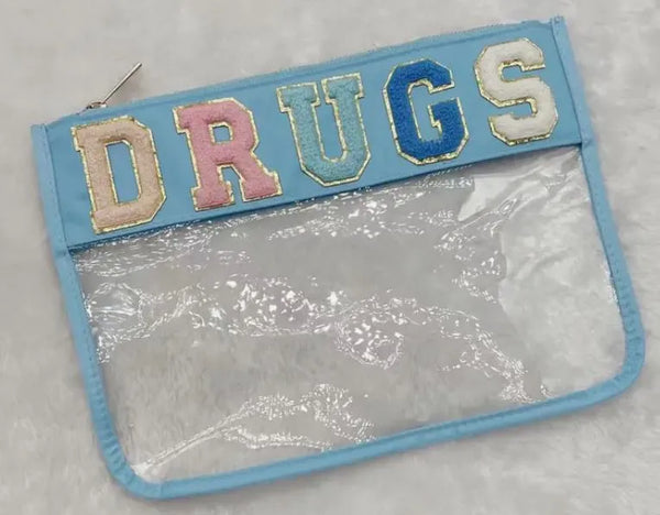 DRUGS Clear Nylon Pouch - Heritage-Boutique.com