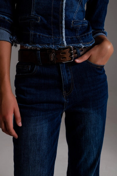 Q2 Dark Wash Rigid Wide Leg Jeans