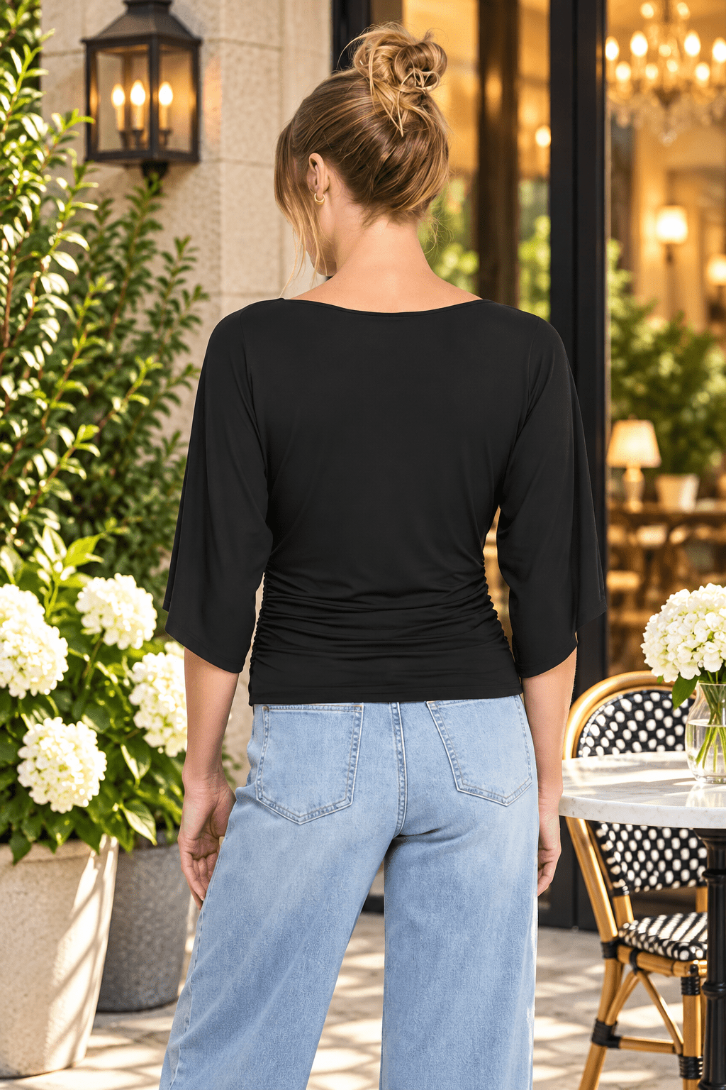 Effortless Allure Angel Sleeve Cinched Waist Knit Top - Heritage-Boutique.com