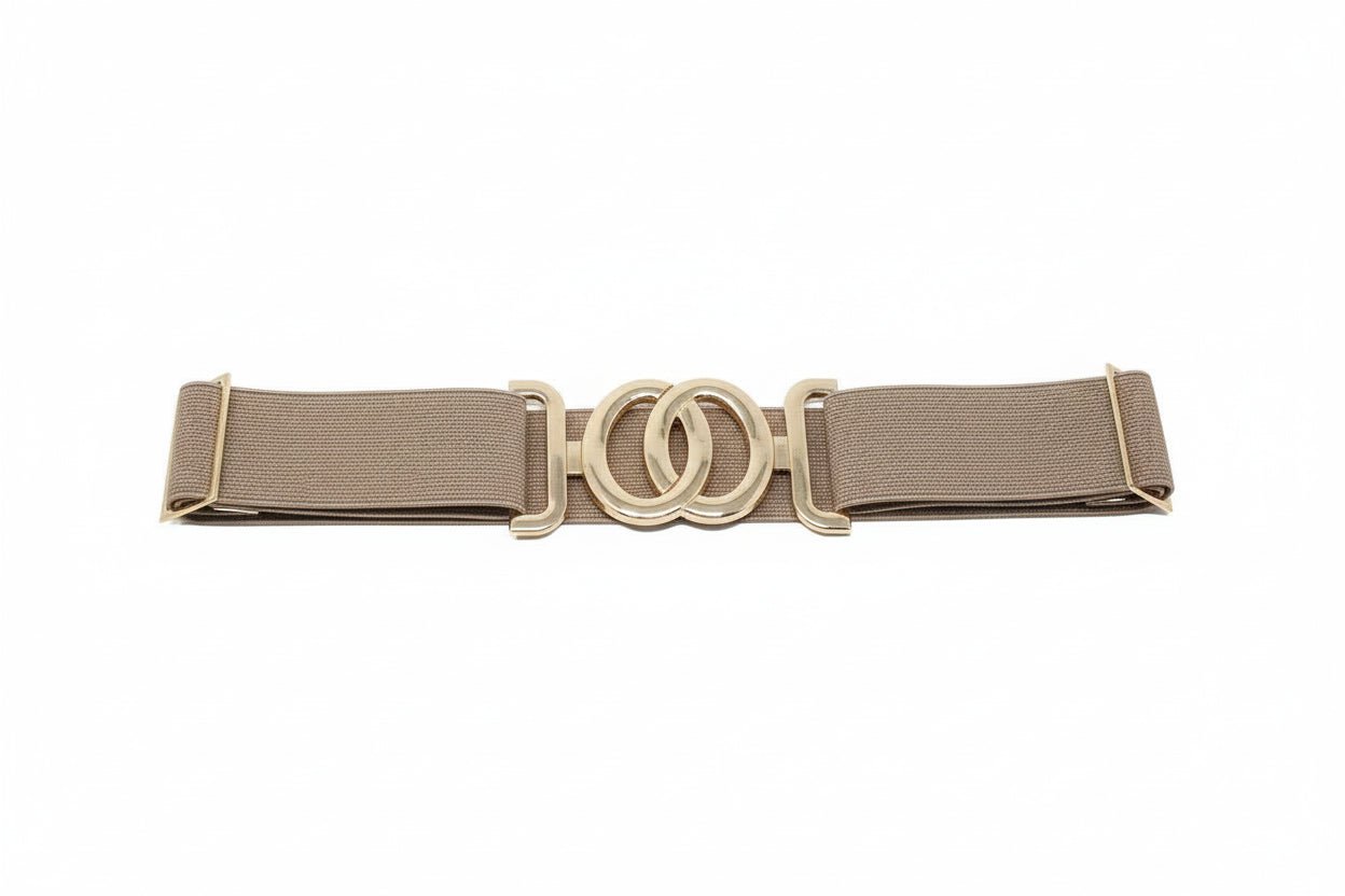 Elegant Gold Buckle Stretch Waist Belt – Chic & Adjustable Fit Cint - 33 - Heritage - Boutique.com