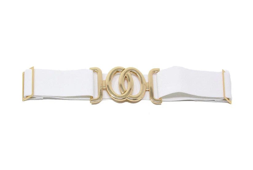 Elegant Gold Buckle Stretch Waist Belt – Chic & Adjustable Fit Cint - 33 - Heritage - Boutique.com