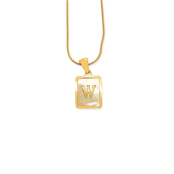 Elegant Water Resistant Initial Pendant Necklace - Heritage - Boutique.com