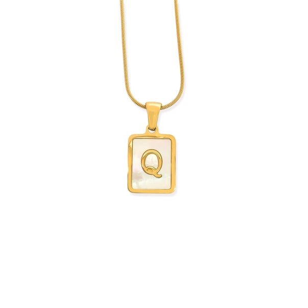 Elegant Water Resistant Initial Pendant Necklace - Heritage - Boutique.com