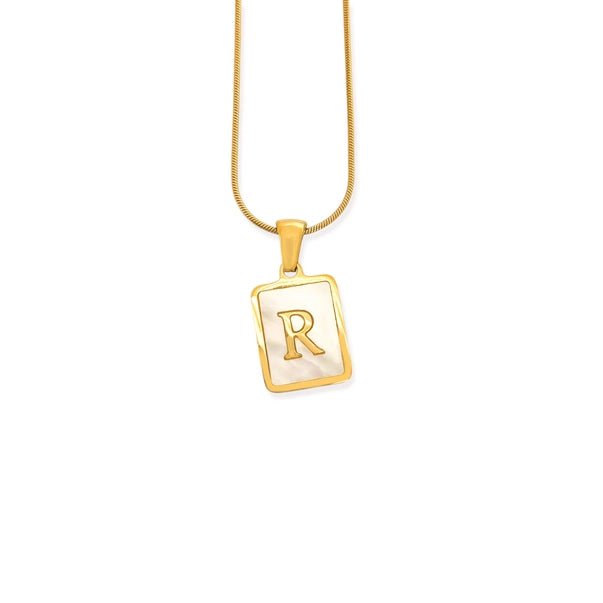 Elegant Water Resistant Initial Pendant Necklace - Heritage - Boutique.com