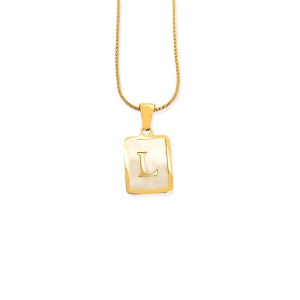 Elegant Water Resistant Initial Pendant Necklace - Heritage - Boutique.com