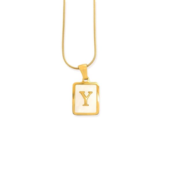 Elegant Water Resistant Initial Pendant Necklace - Heritage - Boutique.com