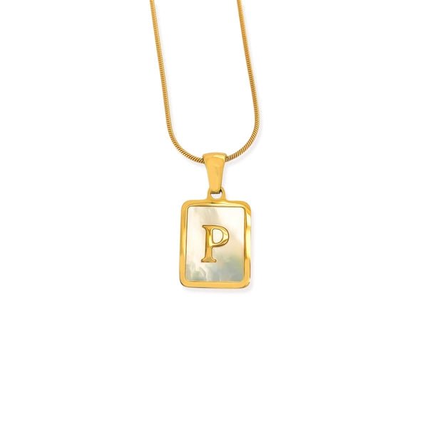 Elegant Water Resistant Initial Pendant Necklace - Heritage - Boutique.com