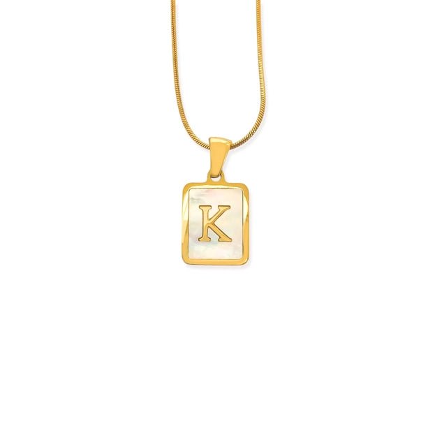 Elegant Water Resistant Initial Pendant Necklace - Heritage - Boutique.com