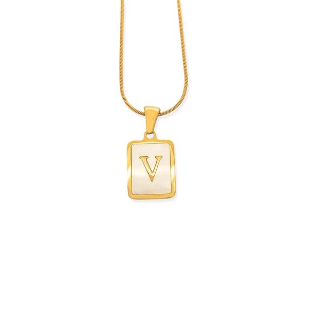 Elegant Water Resistant Initial Pendant Necklace - Heritage - Boutique.com