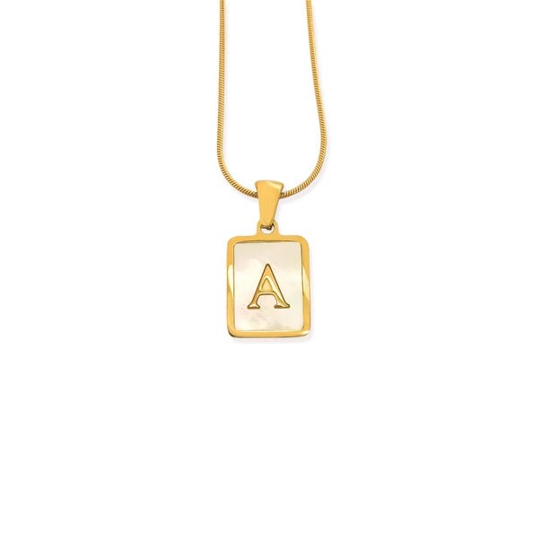 Elegant Water Resistant Initial Pendant Necklace - Heritage - Boutique.com